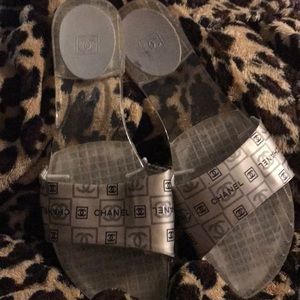 Chanel logo marked sandals